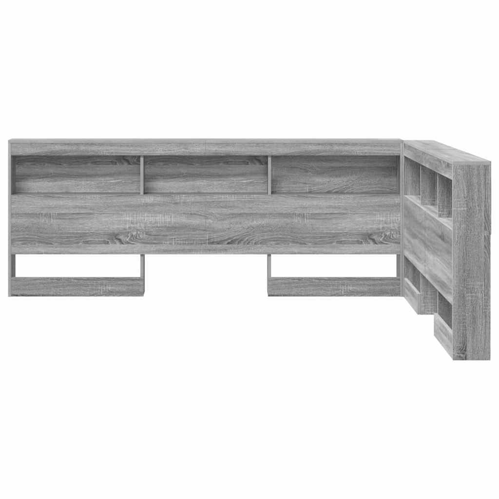 Tête de lit de rangement Gris Sonoma 135 cm Bois d'ingénierie - XIOS