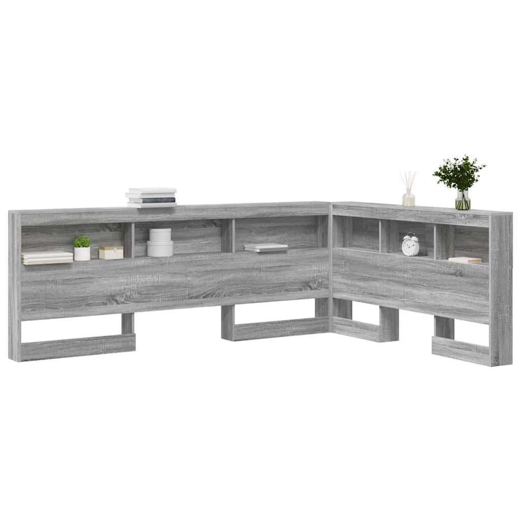 Tête de lit de rangement Gris Sonoma 135 cm Bois d'ingénierie - XIOS