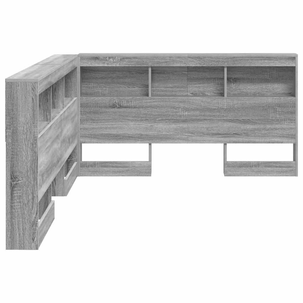 Tête de lit de rangement Gris Sonoma 135 cm Bois d'ingénierie - XIOS