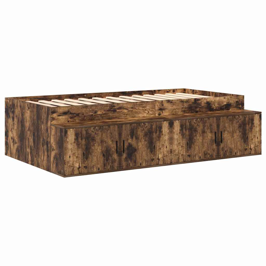 Cadre de lit avec rangement Chêne fumé 90 cm Bois d'ingénierie - XIOS
