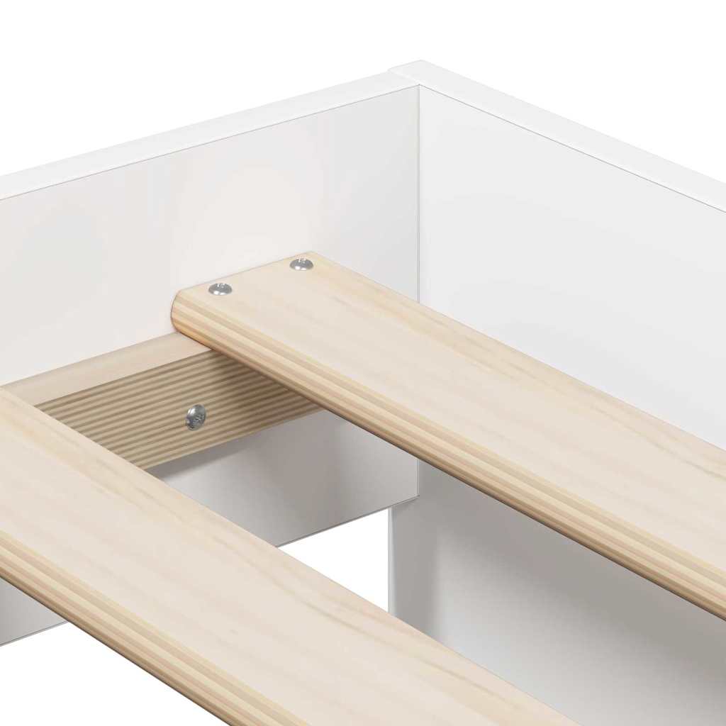 Cadre de lit avec rangement Blanc 75 cm Bois d'ingénierie - XIOS