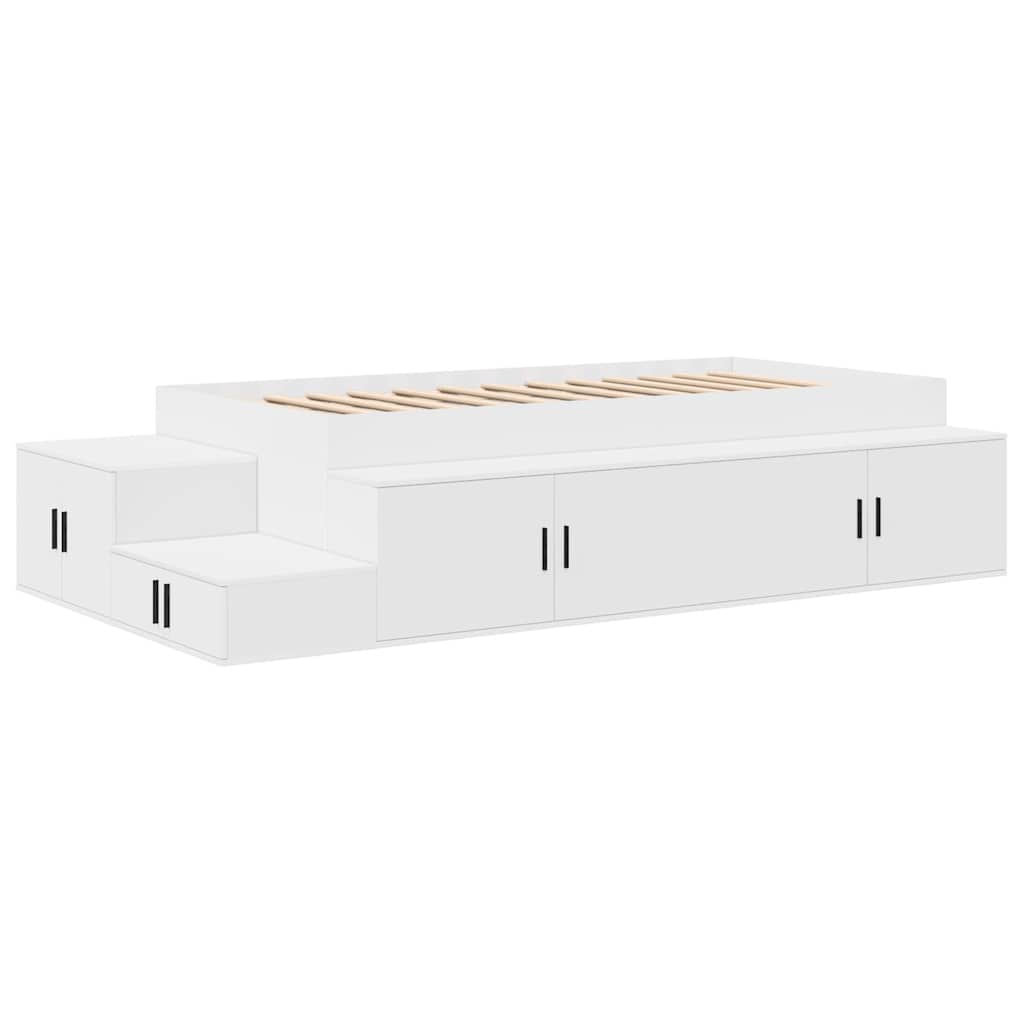Cadre de lit avec rangement Blanc 75 cm Bois d'ingénierie - XIOS