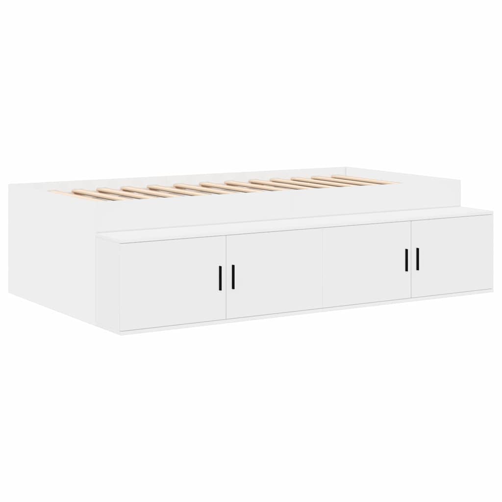 Cadre de lit avec rangement Blanc 75 cm Bois d'ingénierie - XIOS