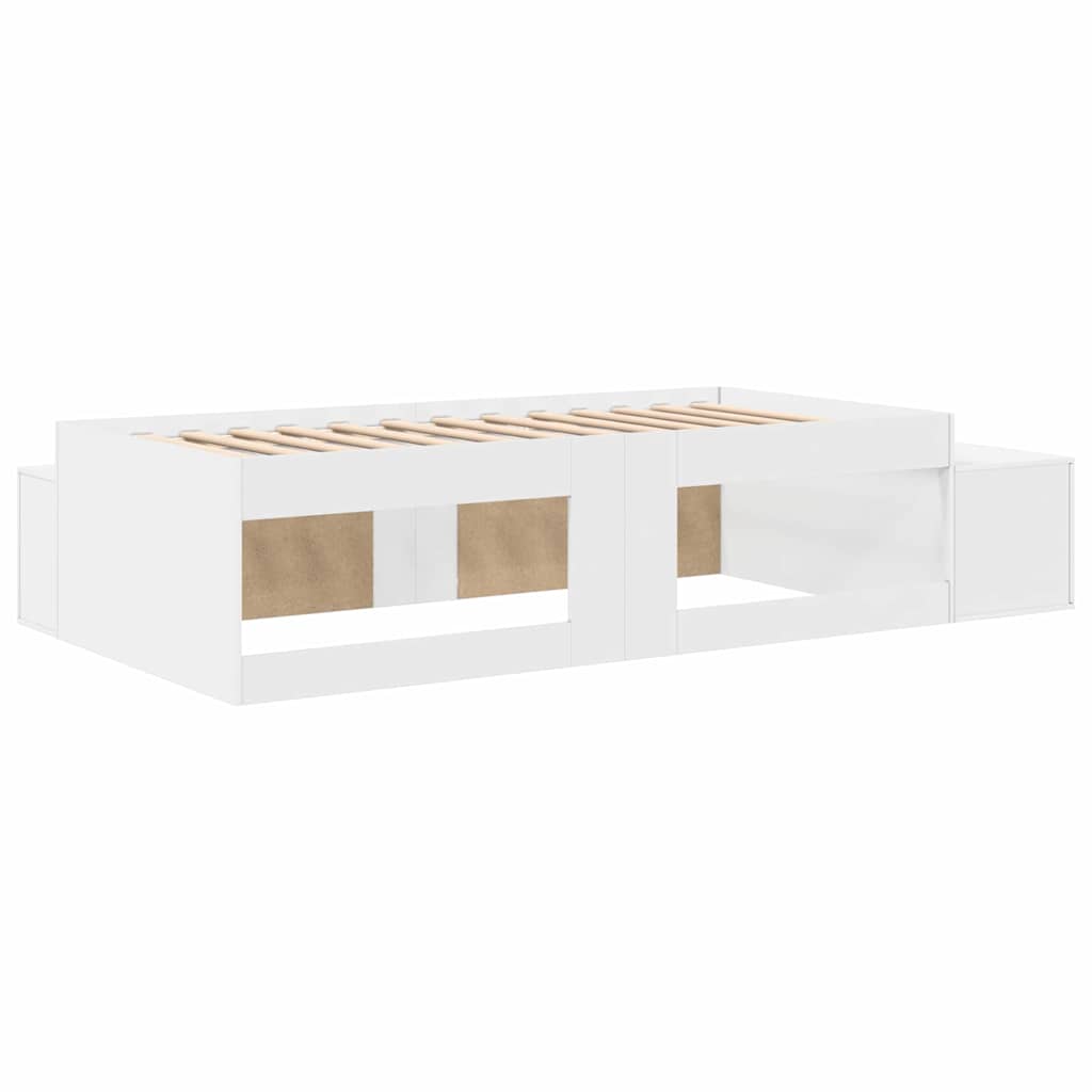 Cadre de lit avec rangement Blanc 75 cm Bois d'ingénierie - XIOS