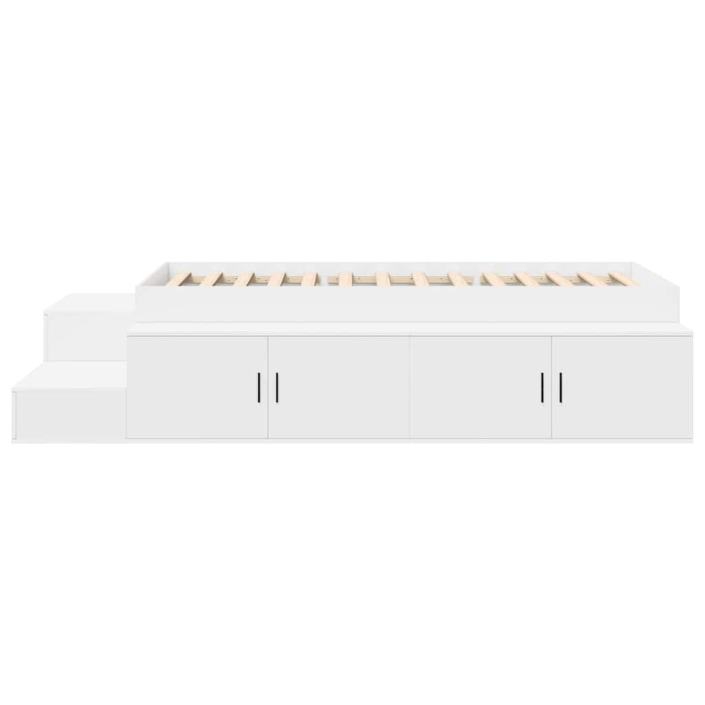 Cadre de lit avec rangement Blanc 75 cm Bois d'ingénierie - XIOS
