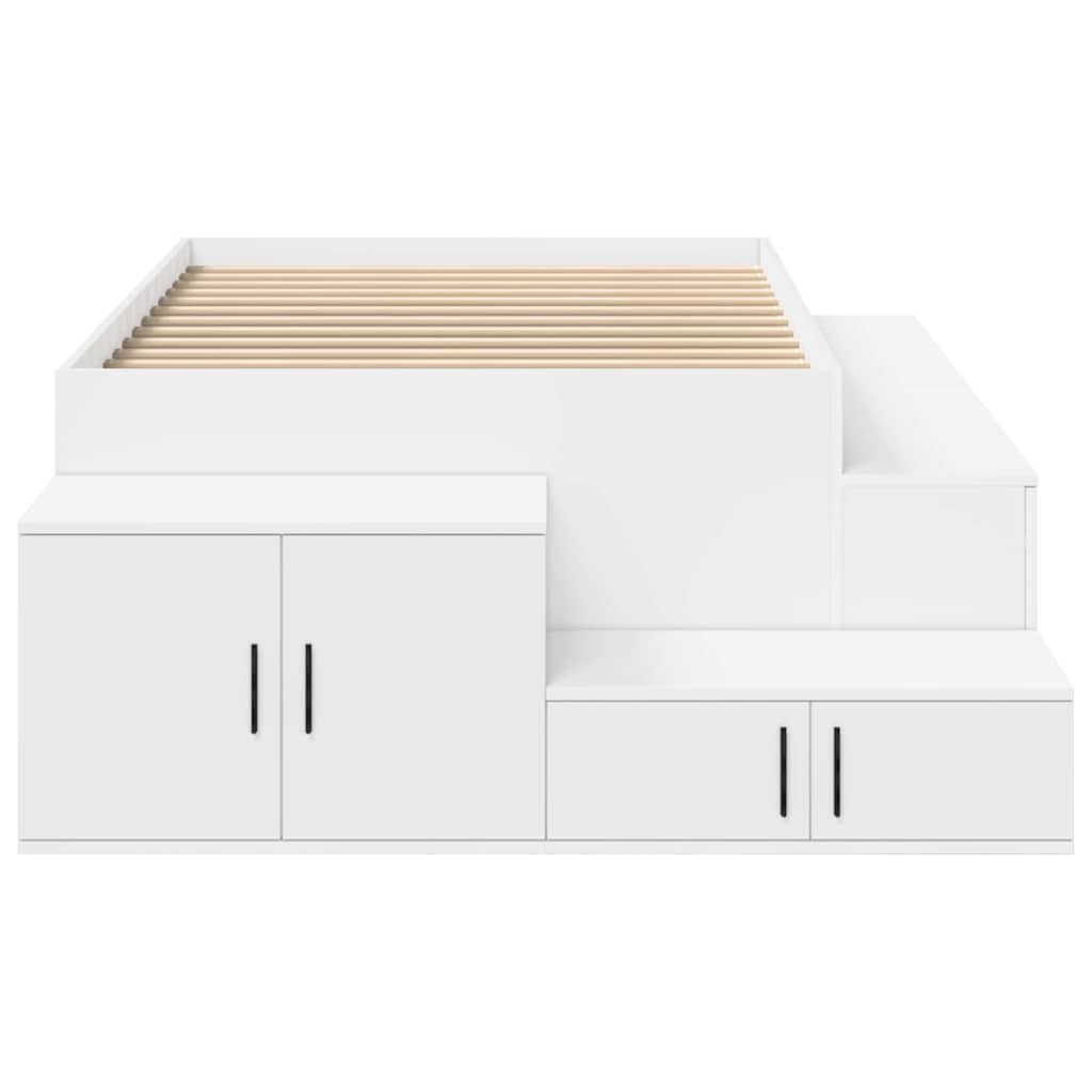 Cadre de lit avec rangement Blanc 75 cm Bois d'ingénierie - XIOS