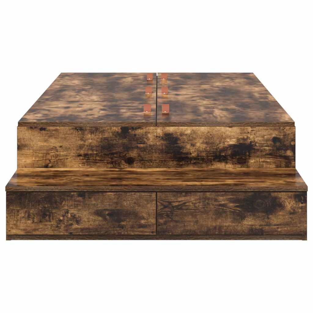 Cadre de lit avec rangement Chêne fumé 80 cm Bois d'ingénierie - XIOS