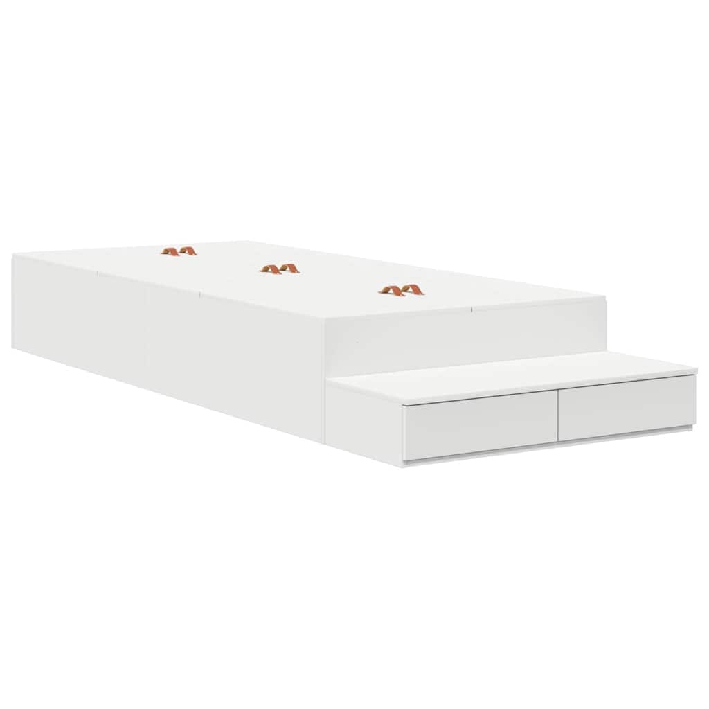 Cadre de lit avec rangement Blanc 90 cm Bois d'ingénierie - XIOS