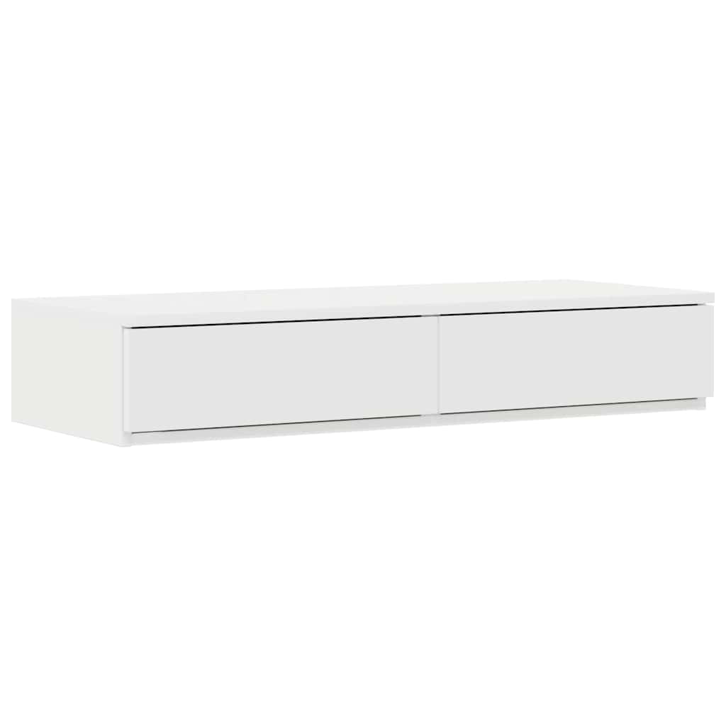 Cadre de lit avec rangement Blanc 90 cm Bois d'ingénierie - XIOS