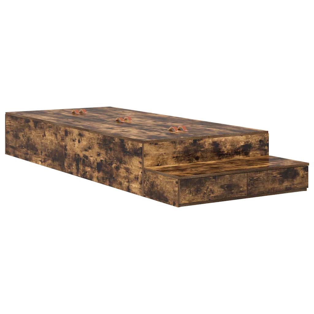 Cadre de lit avec rangement Chêne fumé 90 cm Bois d'ingénierie - XIOS