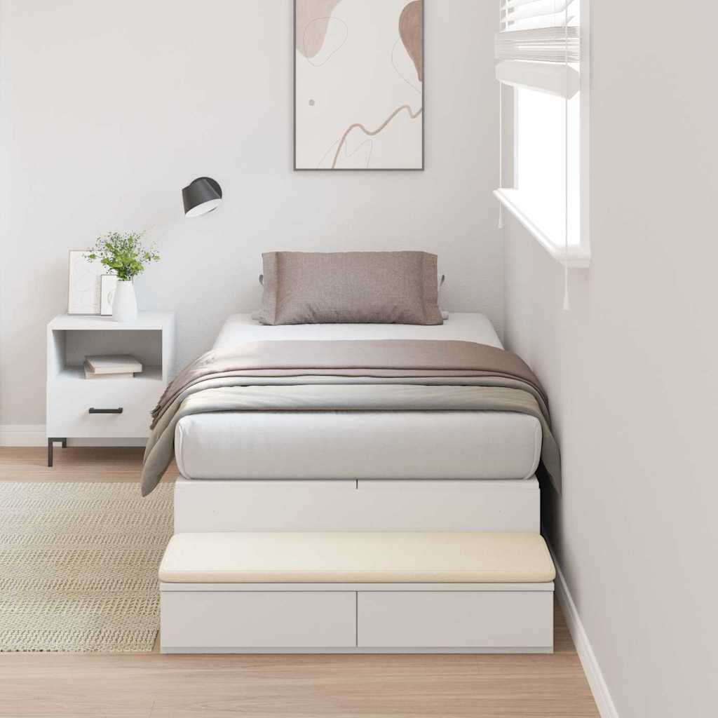 Cadre de lit avec rangement Blanc 100 cm Bois d'ingénierie - XIOS