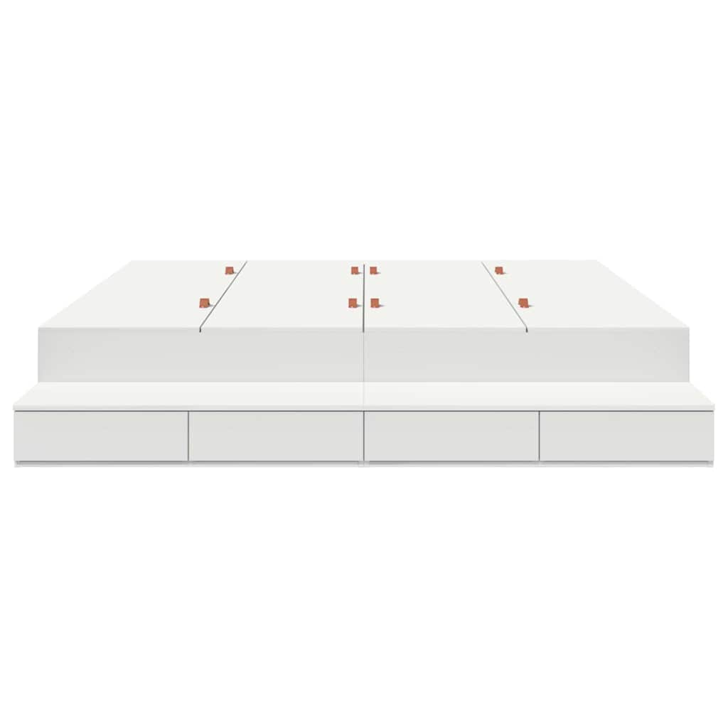 Cadre de lit avec rangement Blanc 200 cm Bois d'ingénierie - XIOS