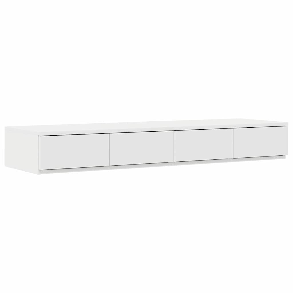 Cadre de lit avec rangement Blanc 120 cm Bois d'ingénierie