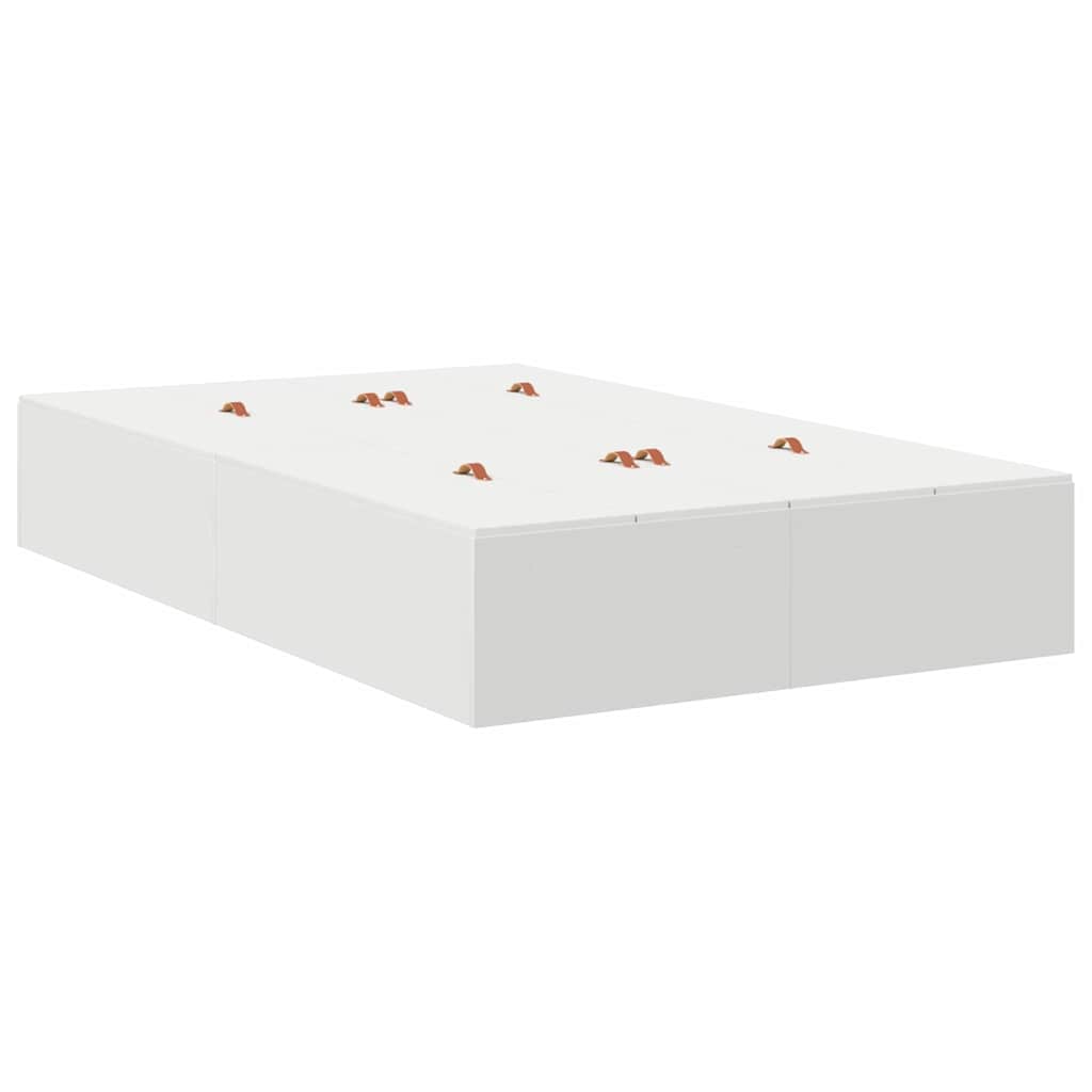 Cadre de lit avec rangement Blanc 120 cm Bois d'ingénierie