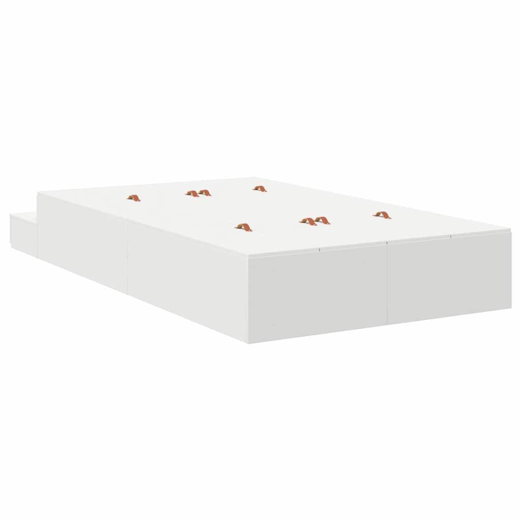 Cadre de lit avec rangement Blanc 120 cm Bois d'ingénierie