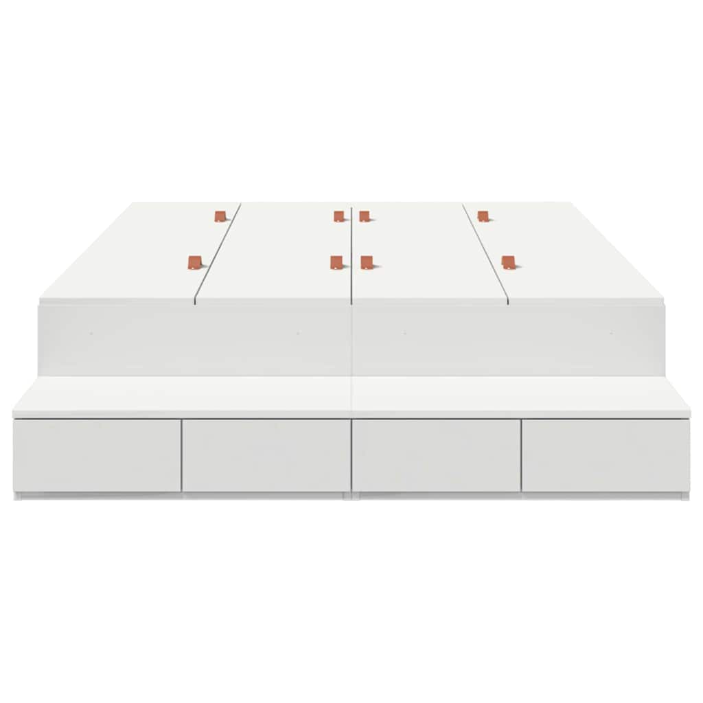 Cadre de lit avec rangement Blanc 120 cm Bois d'ingénierie