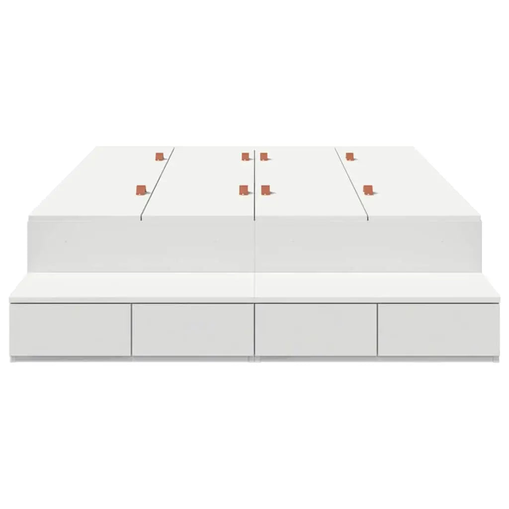 Cadre de lit avec rangement Blanc 120 cm Bois d’ingénierie - XIOS