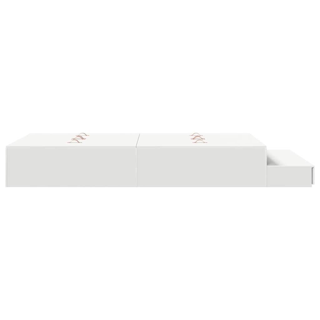 Cadre de lit avec rangement Blanc 120 cm Bois d'ingénierie