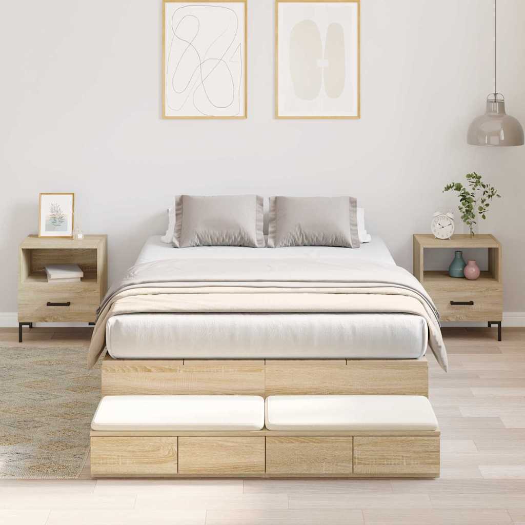 Cadre de lit avec rangement avec tiroir Chêne Sonoma 120 cm - XIOS