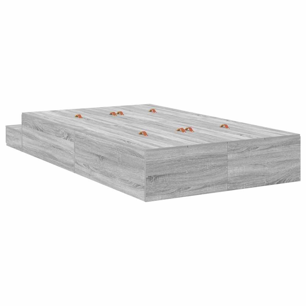 Cadre de lit avec rangement avec tiroir Gris Sonoma 120 cm - XIOS