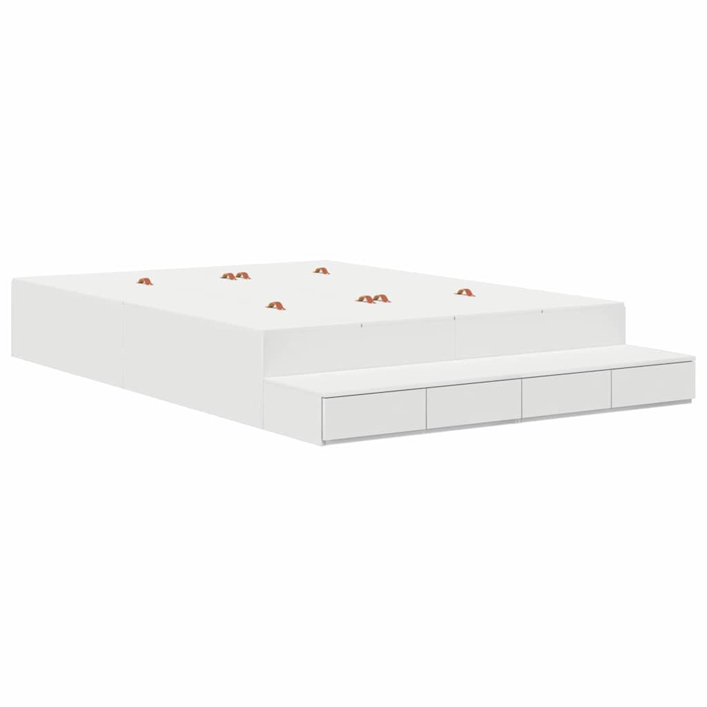 Cadre de lit avec rangement Blanc 236.5 x 140 x 31.5 cm - XIOS