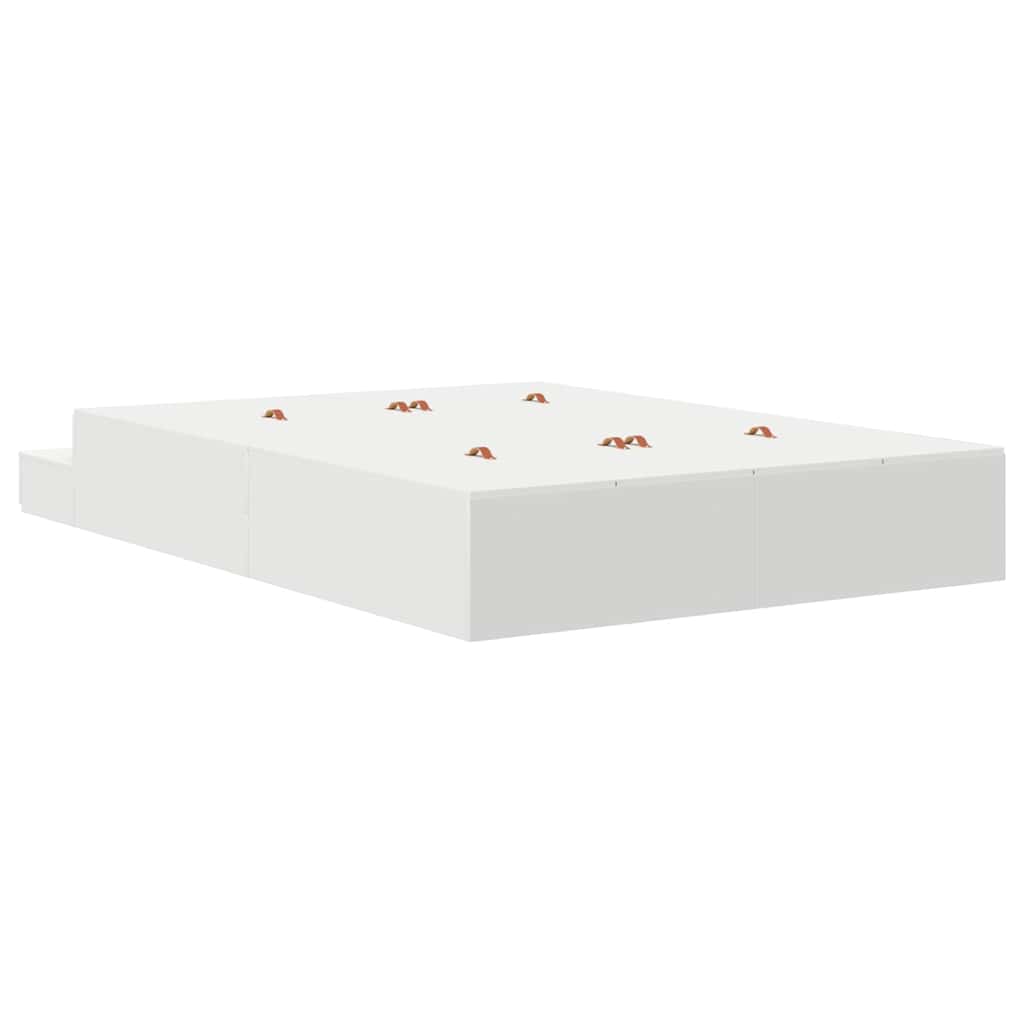 Cadre de lit avec rangement Blanc 150 cm Bois d'ingénierie - XIOS