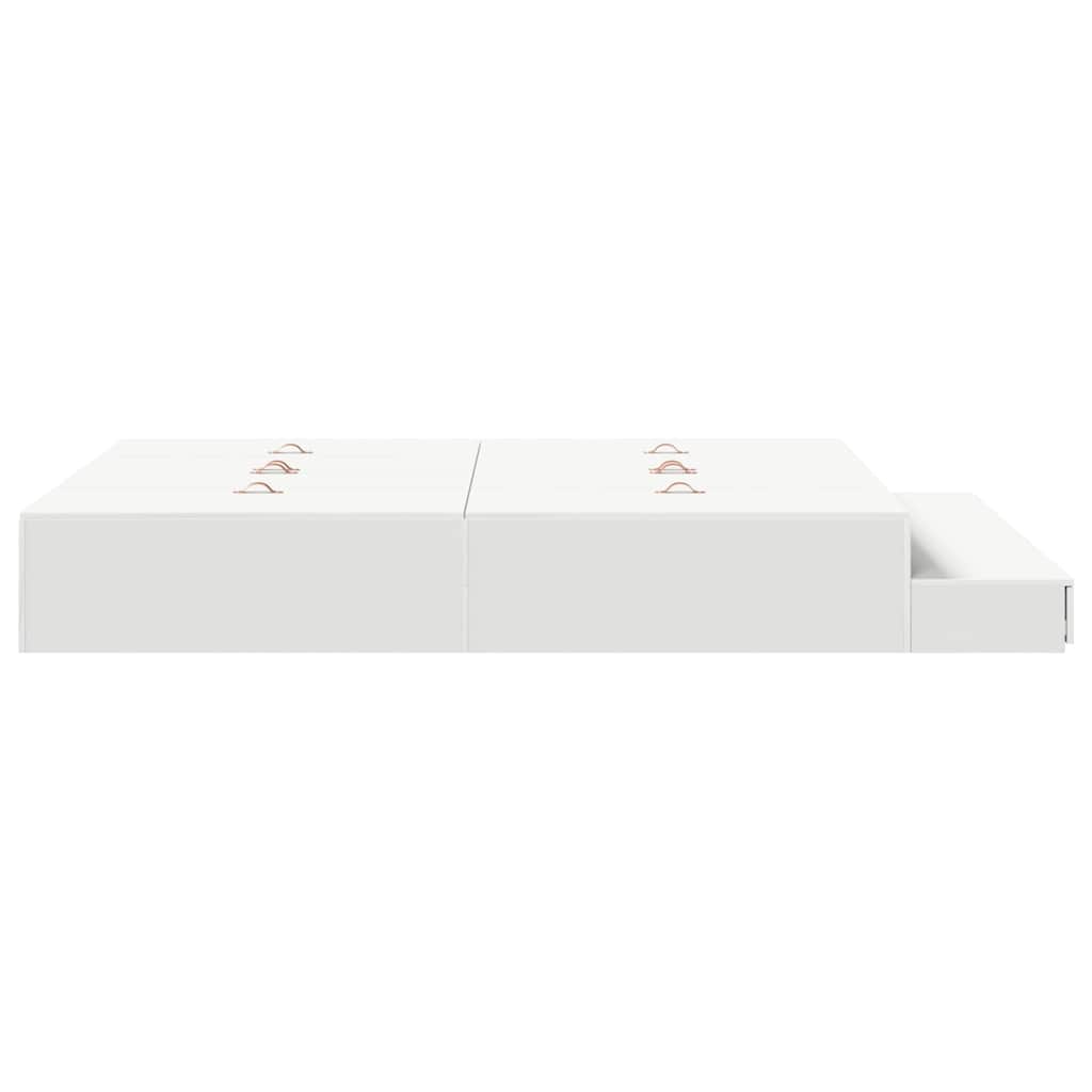 Cadre de lit avec rangement Blanc 150 cm Bois d'ingénierie - XIOS