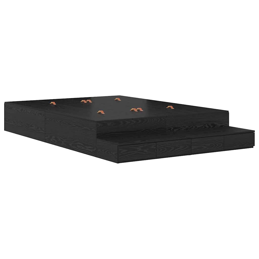 Cadre de lit avec rangement Chêne noir 150 cm Bois d'ingénierie - XIOS