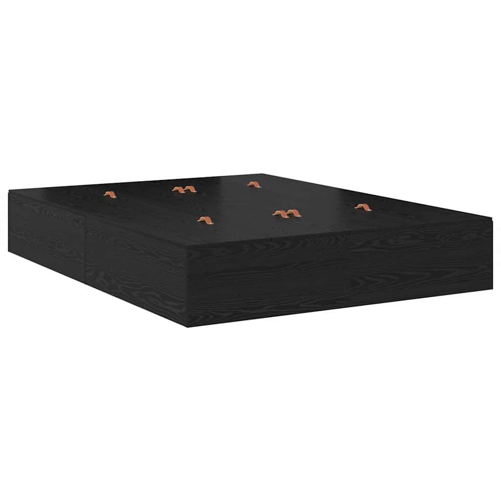 Cadre de lit avec rangement Chêne noir 150 cm Bois d'ingénierie - XIOS