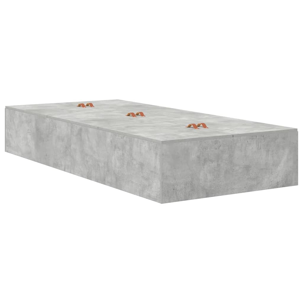 Cadre de lit avec rangement Gris béton 90 cm Bois d'ingénierie - XIOS