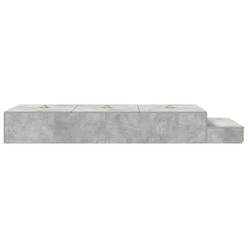 Cadre de lit avec rangement Gris béton 90 cm Bois d'ingénierie - XIOS
