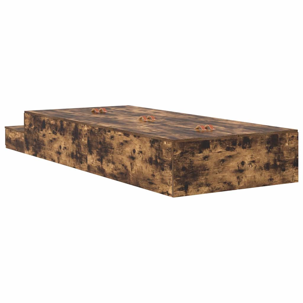 Cadre de lit avec rangement Chêne fumé 90 cm Bois d'ingénierie - XIOS
