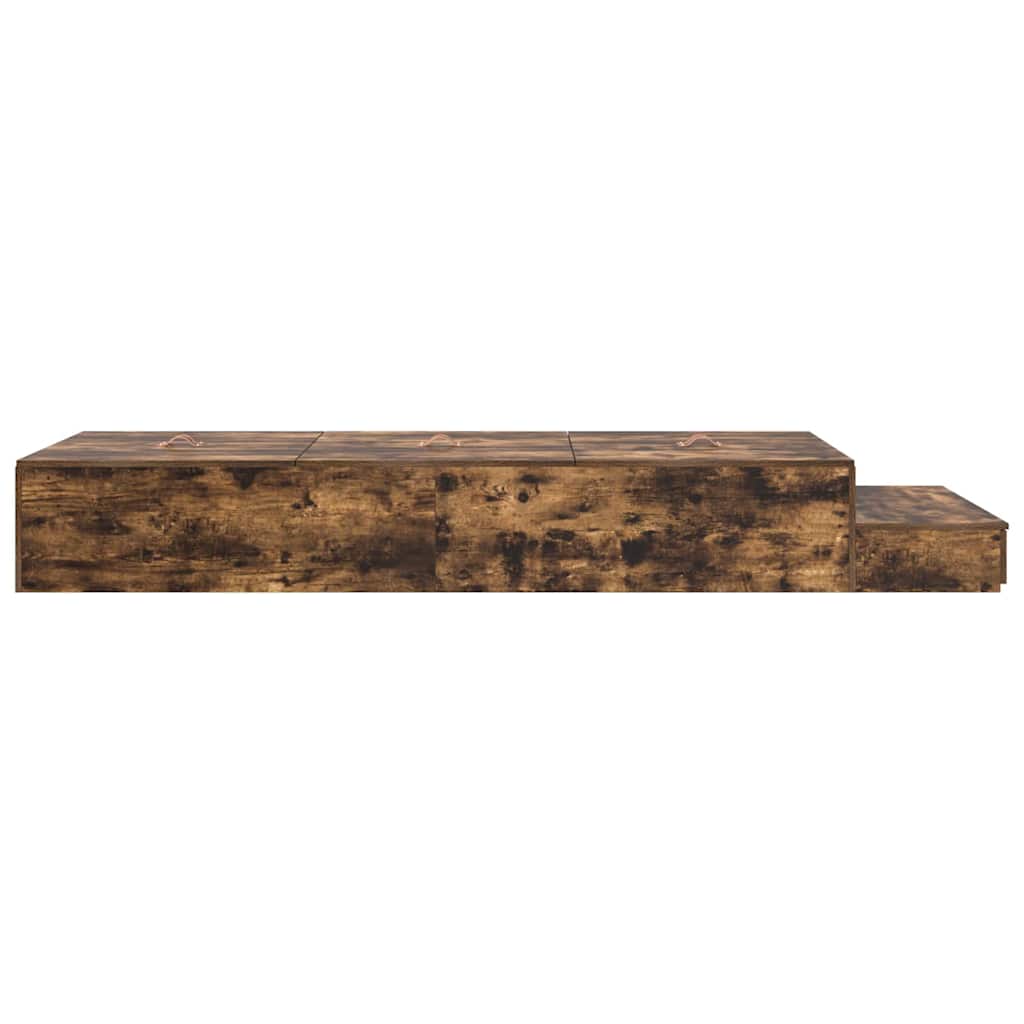 Cadre de lit avec rangement Chêne fumé 90 cm Bois d'ingénierie - XIOS