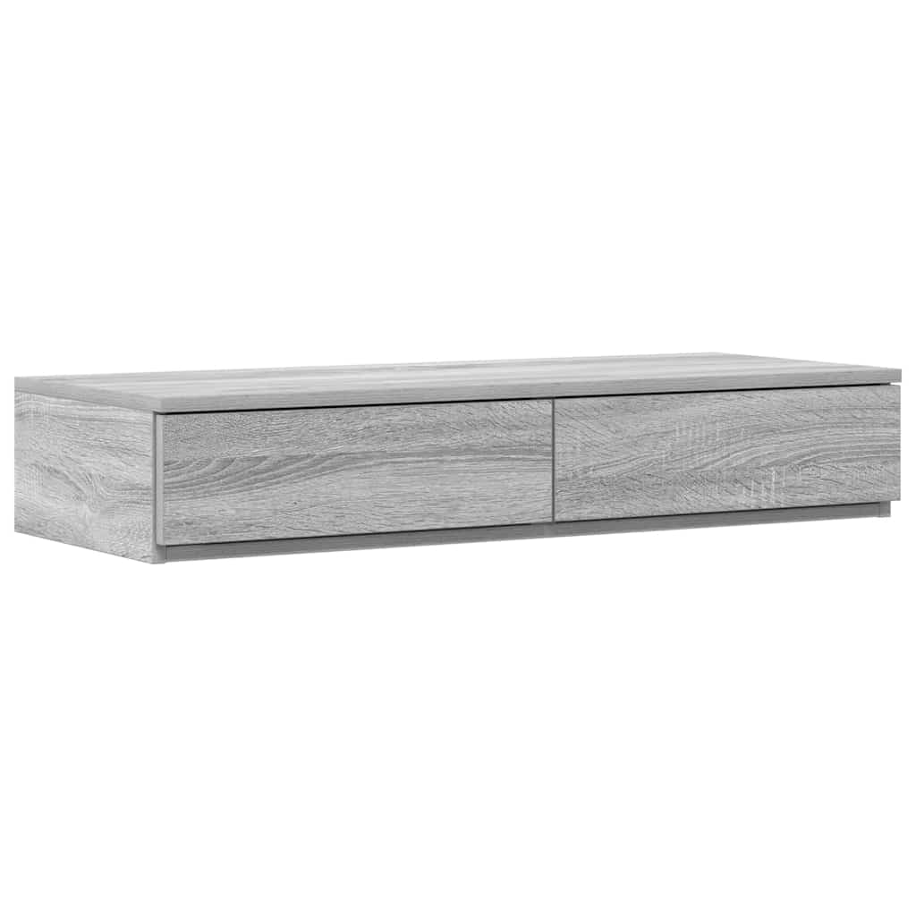 Cadre de lit avec rangement Gris Sonoma 90 cm Bois d'ingénierie - XIOS