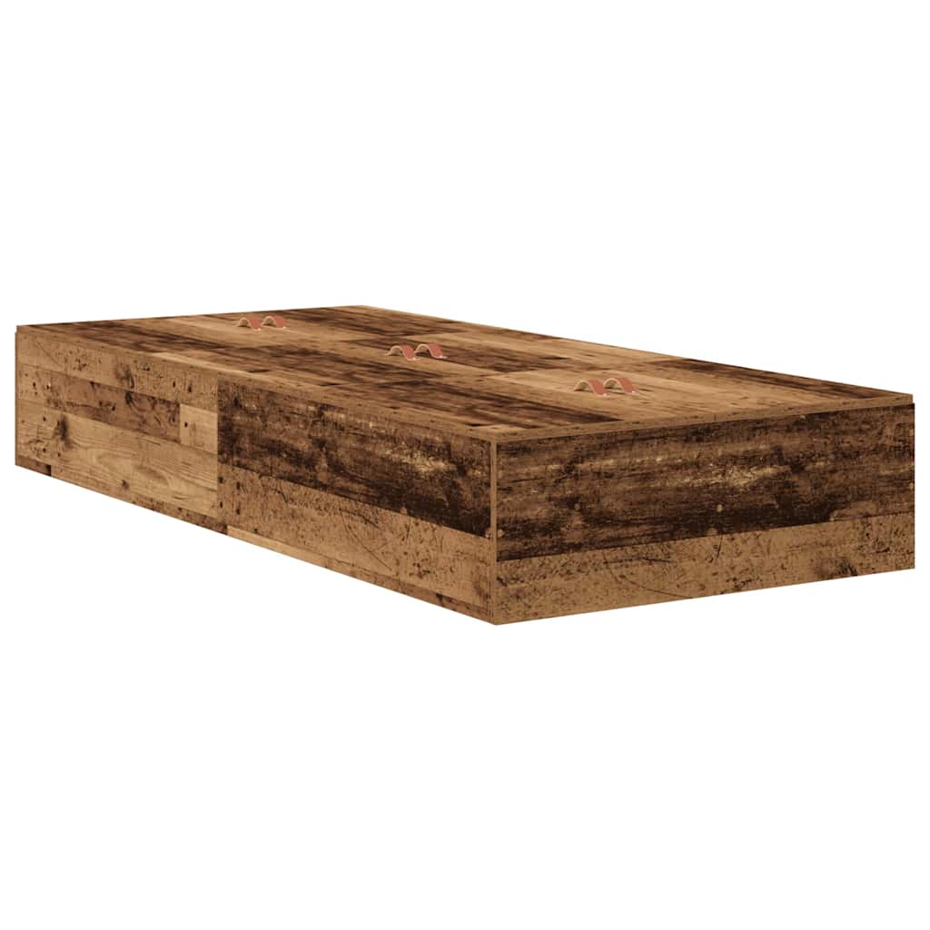 Cadre de lit avec rangement Bois Ancien 90 cm Bois d'ingénierie - XIOS