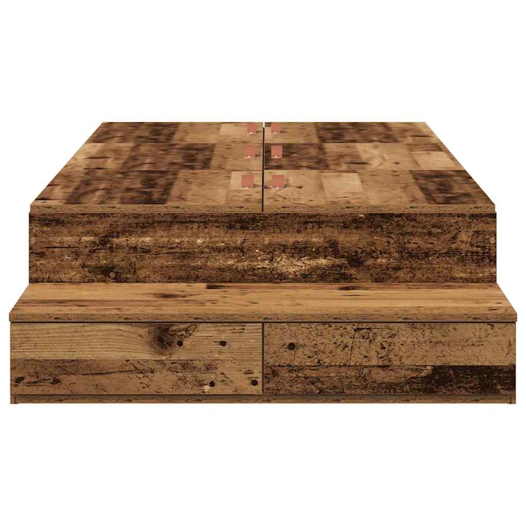 Cadre de lit avec rangement Bois Ancien 90 cm Bois d'ingénierie - XIOS