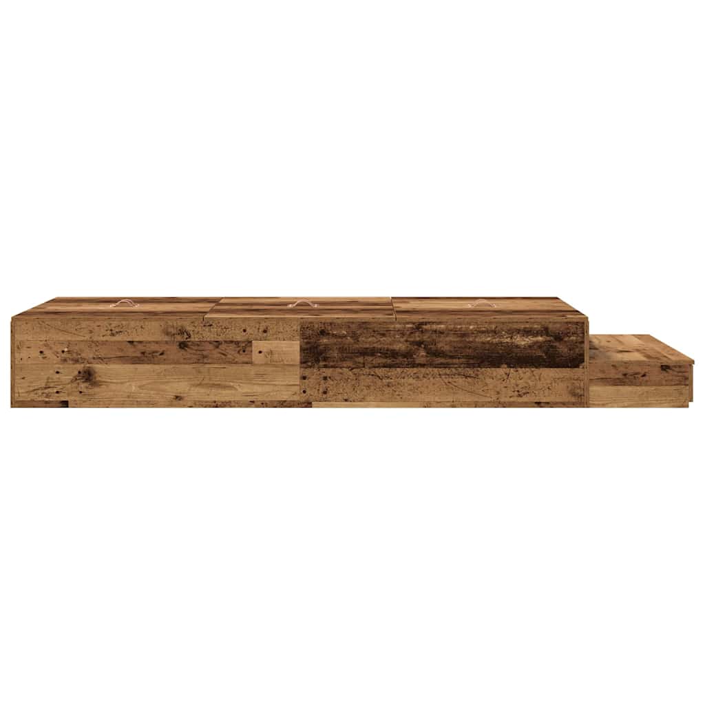 Cadre de lit avec rangement Bois Ancien 90 cm Bois d'ingénierie - XIOS