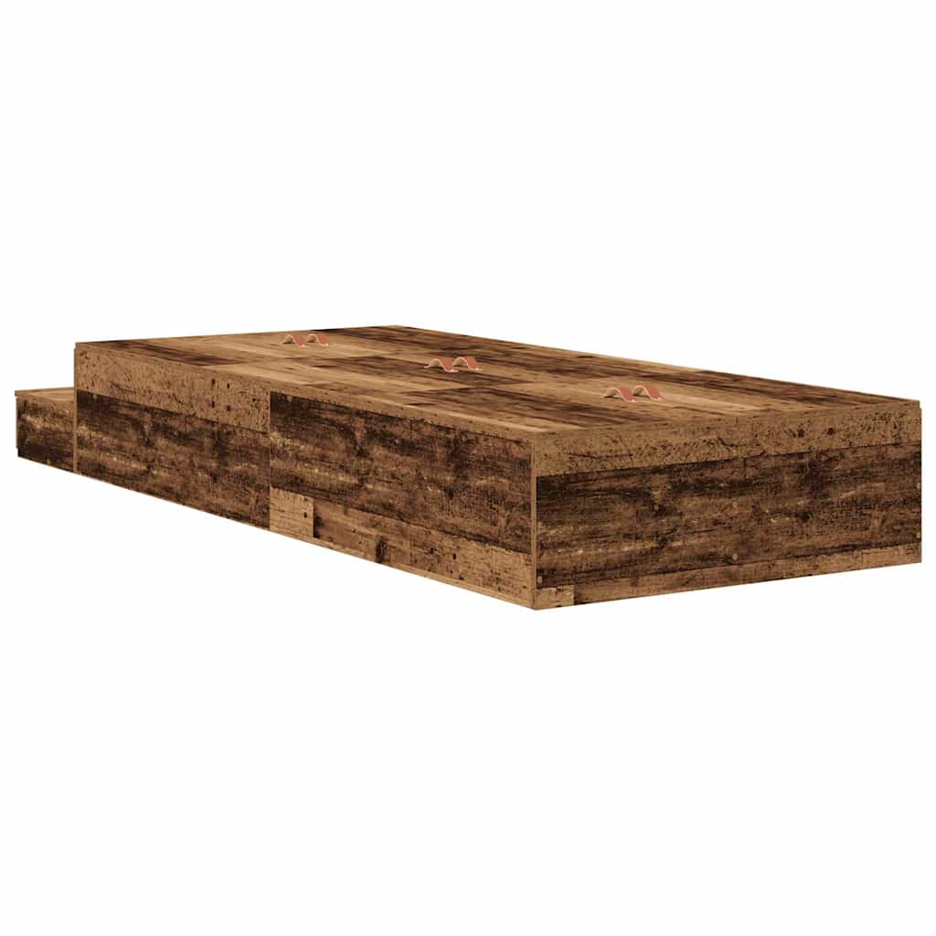 Cadre de lit avec rangement Bois Ancien 75 cm Bois d'ingénierie - XIOS