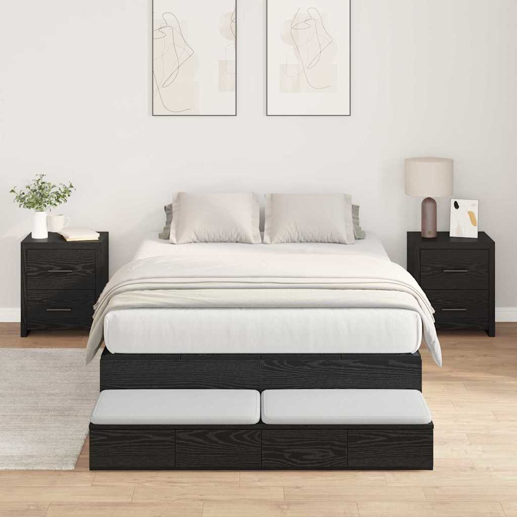 Cadre de lit avec rangement Chêne noir 226.5 x 120 x 31.5 cm - XIOS