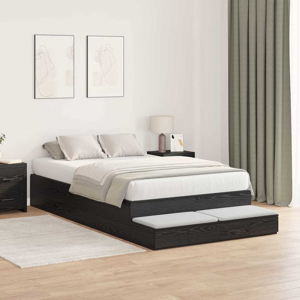 Cadre de lit avec rangement Chêne noir 120 cm Bois d'ingénierie - XIOS