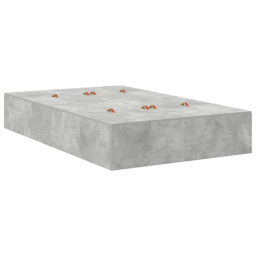 Cadre de lit avec rangement Gris béton 120 cm Bois d'ingénierie - XIOS