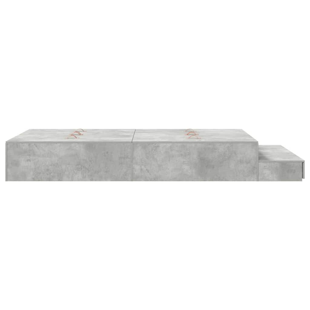 Cadre de lit avec rangement Gris béton 120 cm Bois d'ingénierie - XIOS
