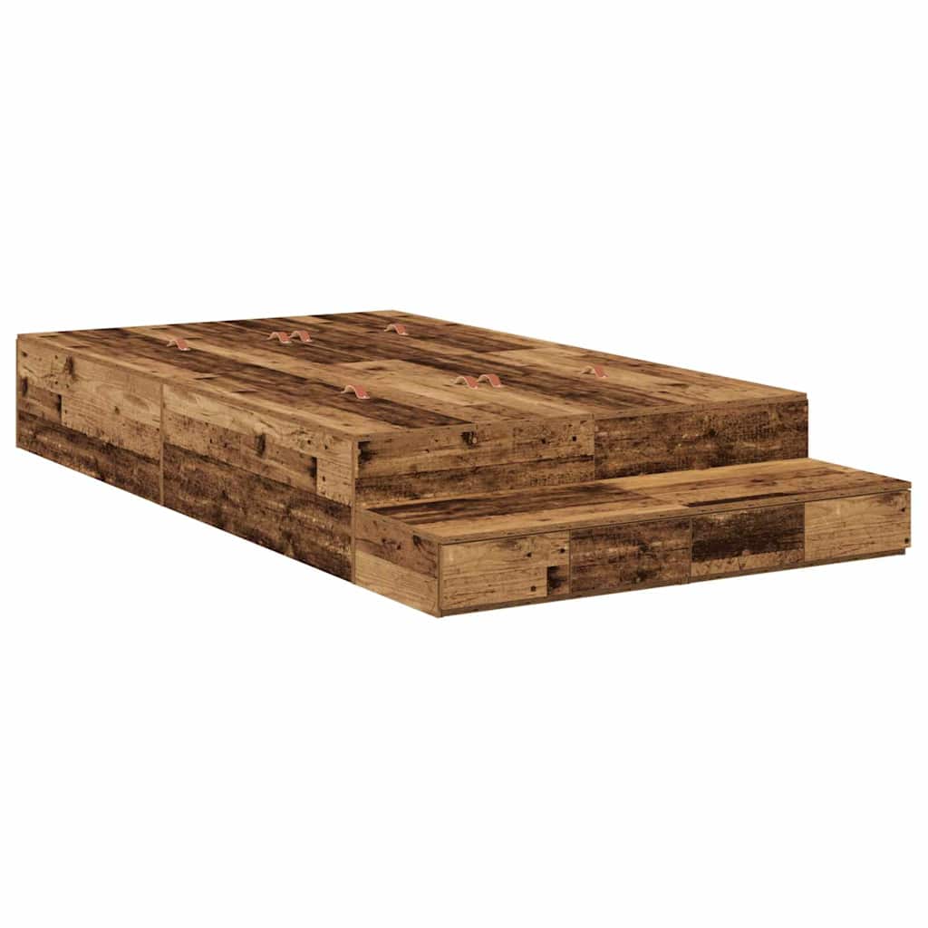 Cadre de lit avec rangement avec tiroir Bois Ancien 120 cm - XIOS