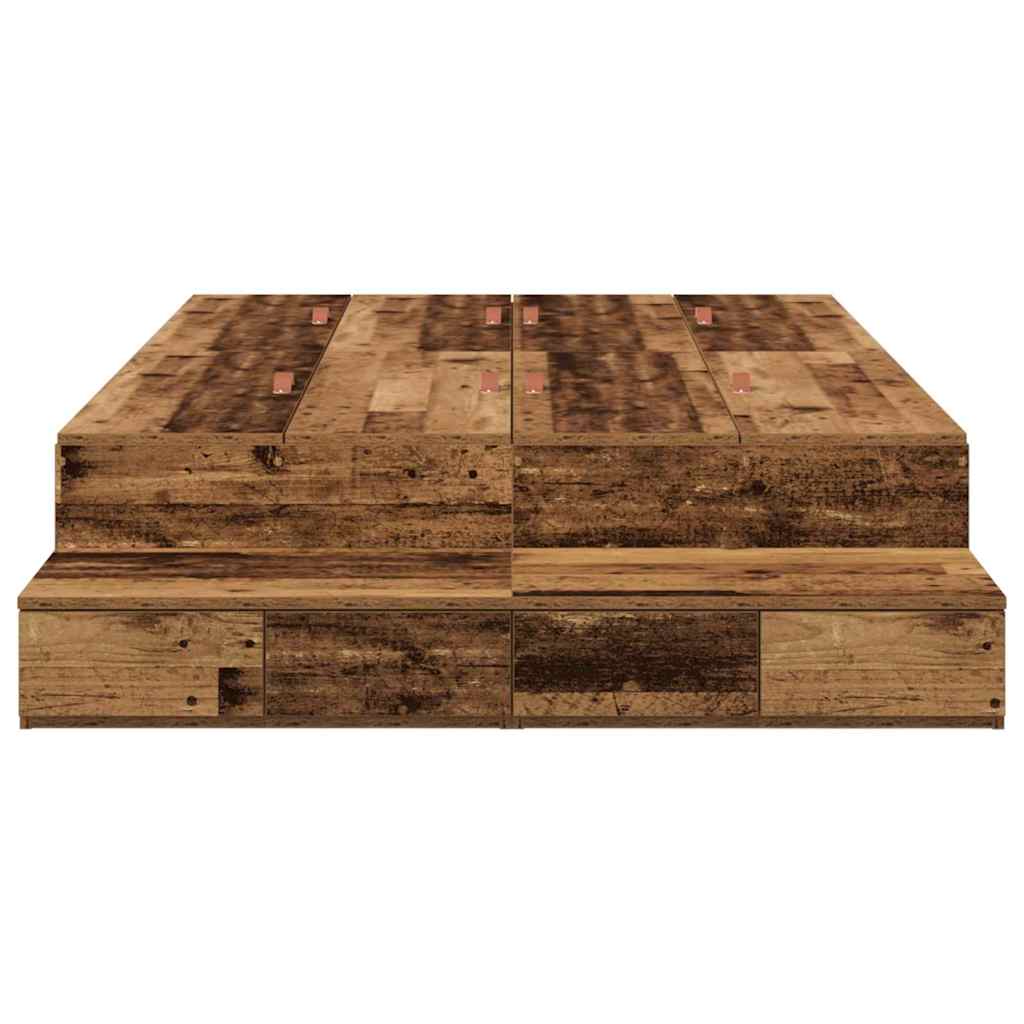 Cadre de lit avec rangement avec tiroir Bois Ancien 120 cm - XIOS