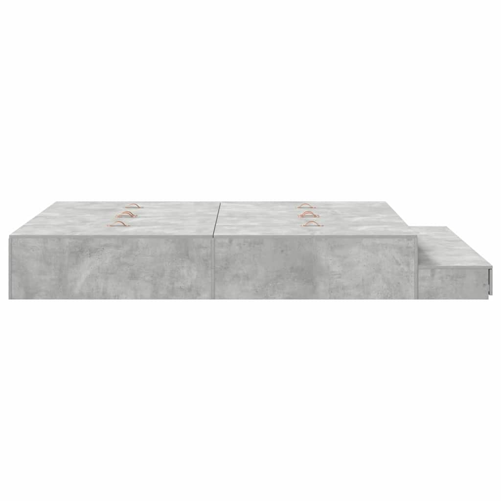 Cadre de lit avec rangement Gris béton 140 cm Bois d'ingénierie - XIOS