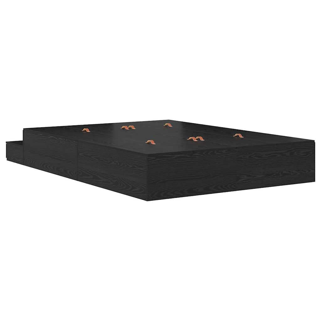 Cadre de lit avec rangement Chêne noir 135 cm Bois d'ingénierie - XIOS