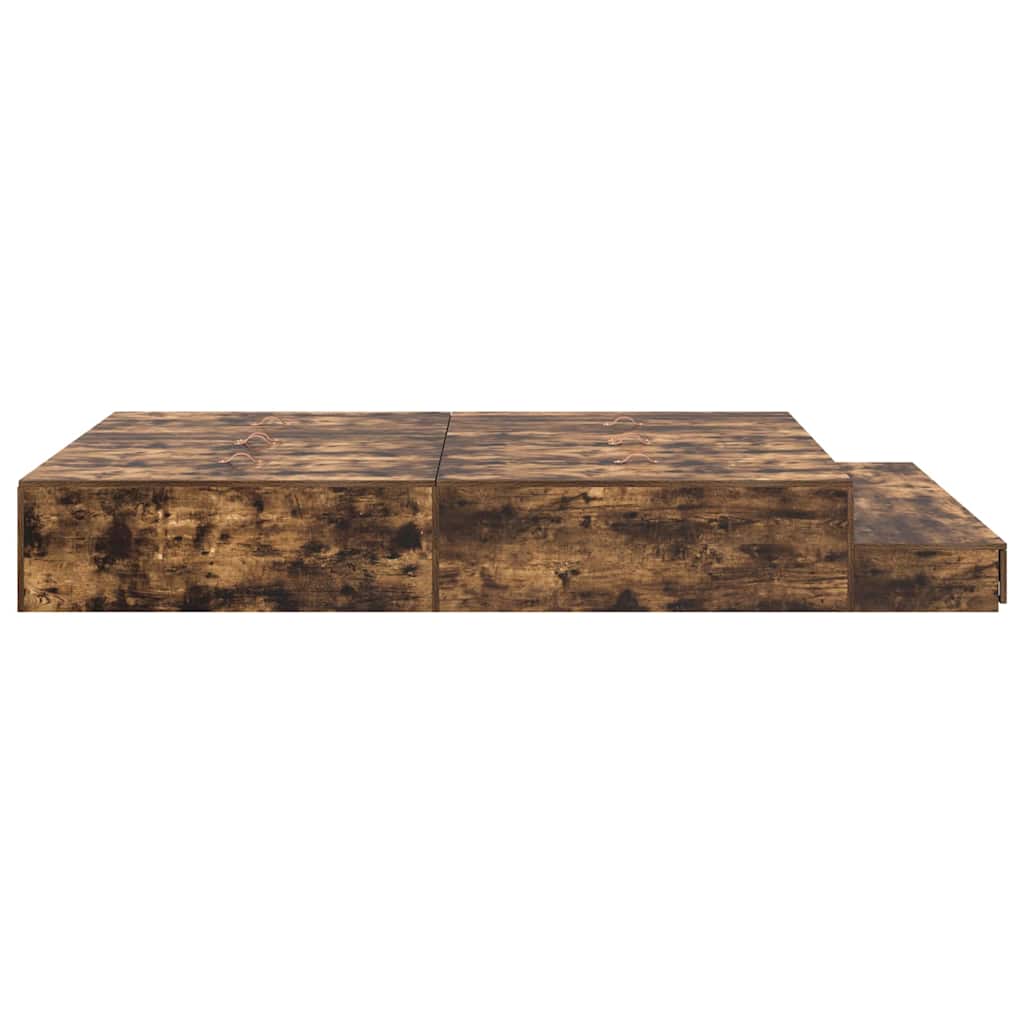 Cadre de lit avec rangement Chêne fumé 135 cm Bois d'ingénierie - XIOS