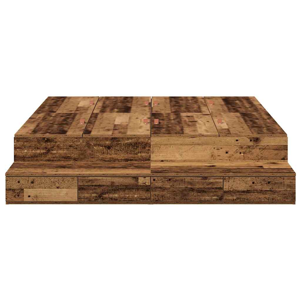 Cadre de lit avec rangement avec tiroir Bois Ancien 135 cm - XIOS