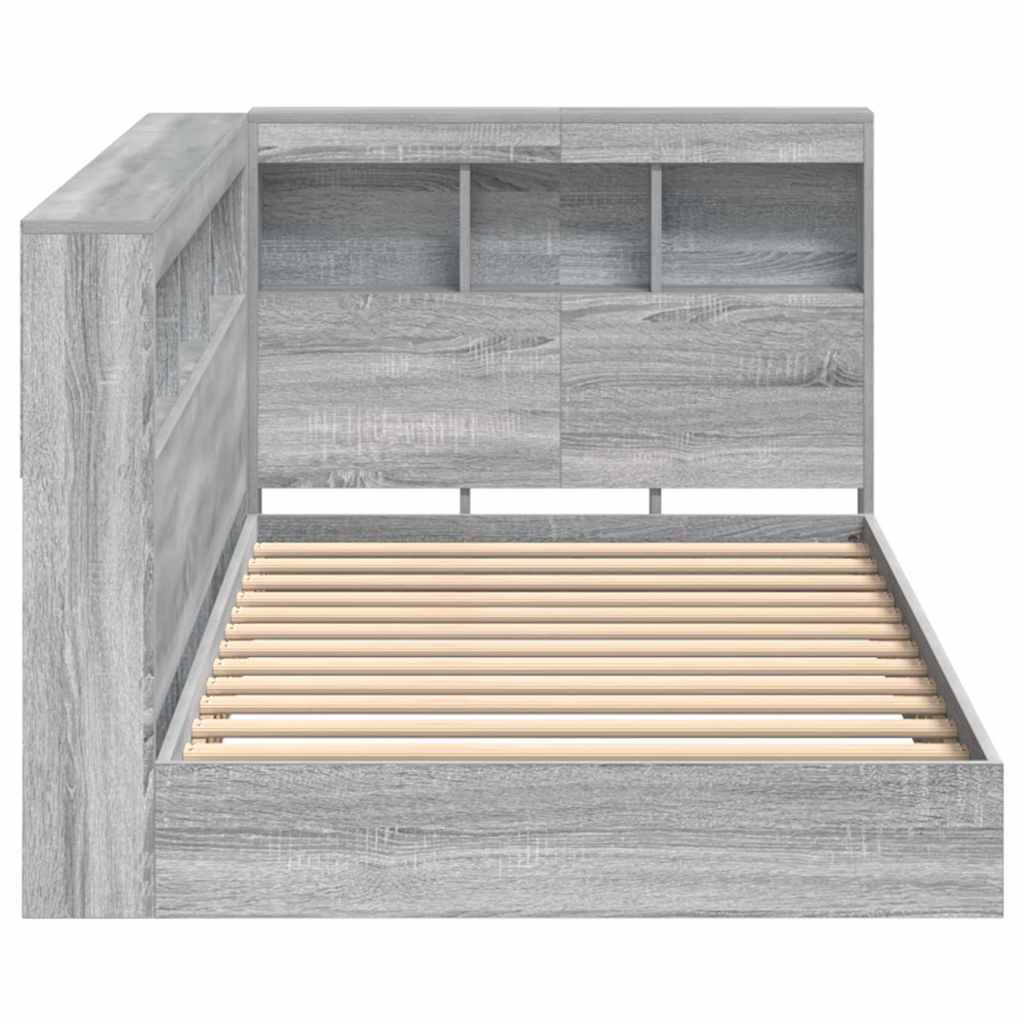 Lit Bibliothèque Sonoma gris 100 x 200 cm Bois d'ingénierie