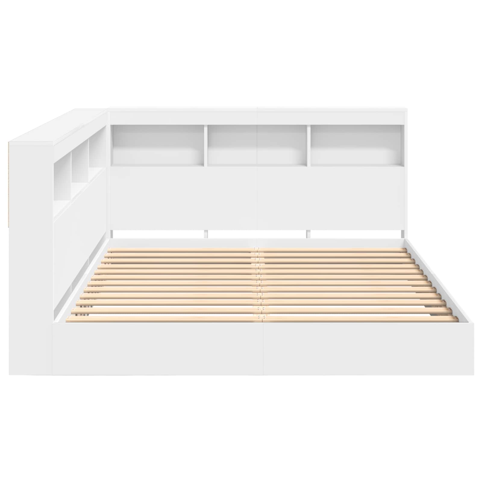 Lit Bibliothèque Blanc 140 x 200 cm Bois d'ingénierie